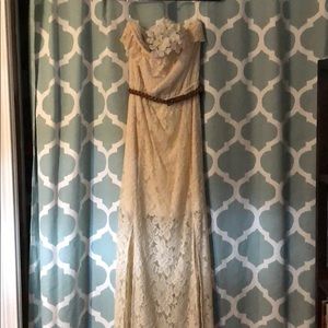 Gorgeous off white full length dress
